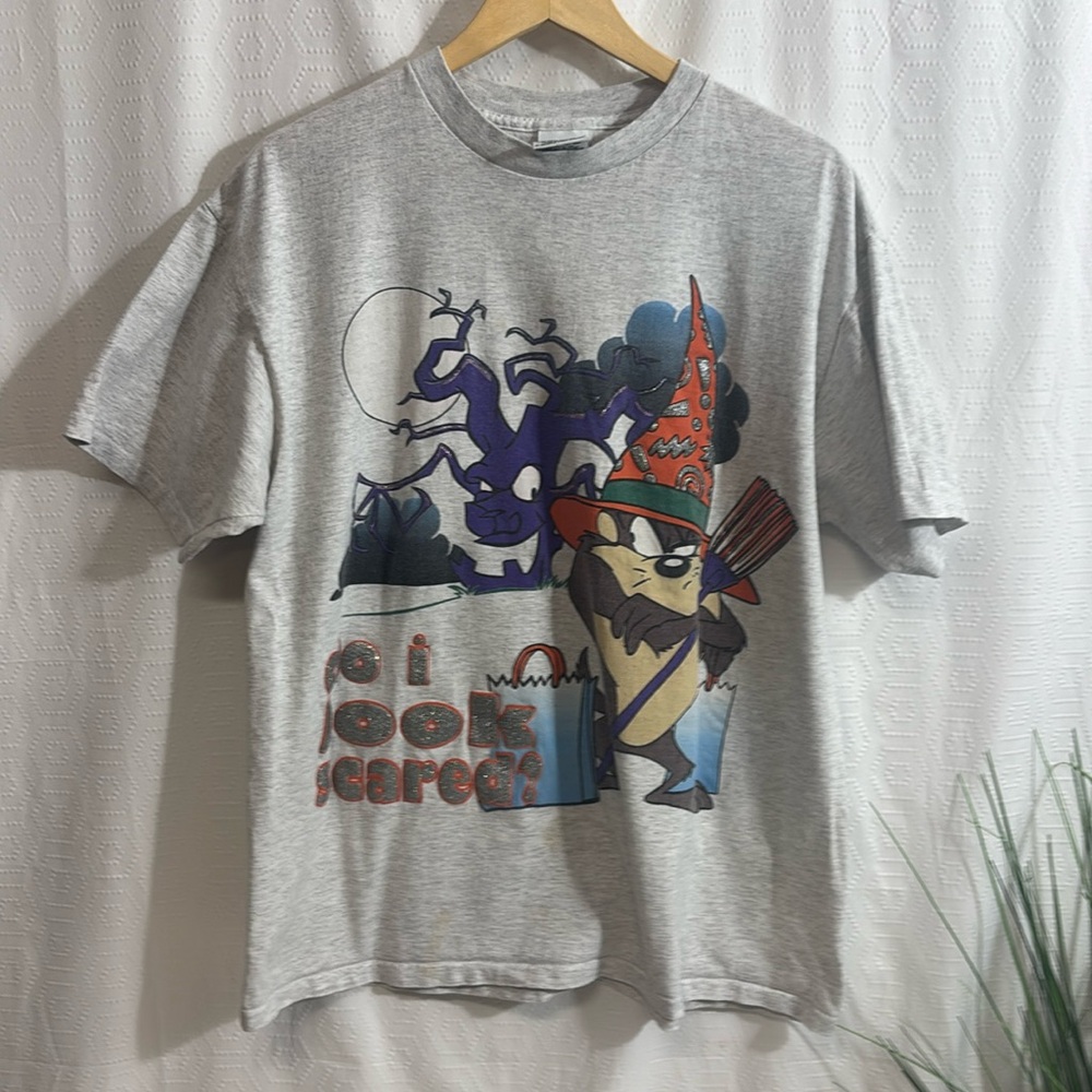 Vintage Looney Tunes T Shirt Size Medium 90s Tee Gray X large